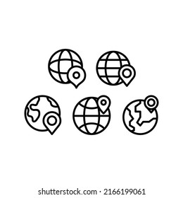 Icono de ubicación Juego de símbolos de vector Ilustración de diseño