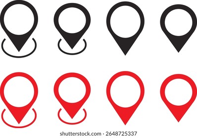 conjunto de iconos de ubicación. Vector de marcador de ubicación, icono de puntero de mapa, diseño de Ilustración vectorial, símbolo de signo de Vector de ubicación,
