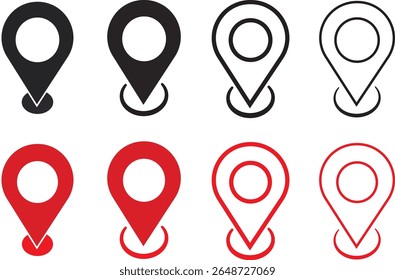 ícone de localização set.Modern map,Flat icon set, ícone do ponteiro do mapa,sinal de ilustração vetorial,Localização, Endereço, ícone de localização, ilustração vetorial,

