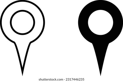 Hoja de iconos de ubicación, línea de estilo plana simple y de diseño sólido Isolated vector ilustración sobre fondo blanco. Para aplicaciones, logotipo, sitios web, símbolo , UI, UX, gráfico y diseño web. EPS 10.