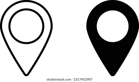 Hoja de iconos de ubicación, línea de estilo plana simple y de diseño sólido Isolated vector ilustración sobre fondo blanco. Para aplicaciones, logotipo, sitios web, símbolo , UI, UX, gráfico y diseño web. EPS 10.