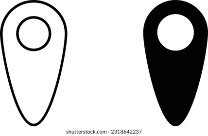 Location icon sheet, simple trendy flat style line and solid Isolated vector illustration on white background. For apps, logo, websites, symbol , UI, UX, graphic and web design. EPS 10.