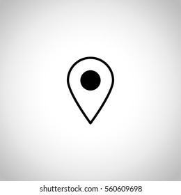 location icon. sign design. gray gradient background