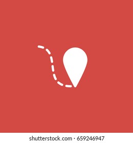 location icon. sign design. red background