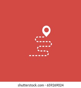 location icon. sign design. red background