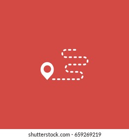 location icon. sign design. red background