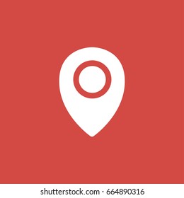 location icon. sign design. red background