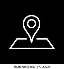 Location icon sign isolated on white background red pin on map. Navigation design element.