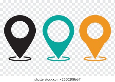 Location icon sign. Map Pin icon set. Location icon vector. Destination icon. Vector Illustration isolated On a white background. 