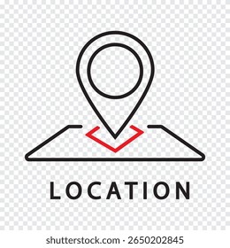 Conjunto de signos de ícono de Locación. Marcador de mapa, pin de ubicación, icono de pin de mapa. icono de Vector de ubicación. Pin en el mapa. Ilustración vectorial aislada sobre un fondo blanco. Diseño de Variedad. Eps 10