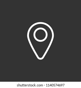 Location icon sign vector illustration. Geo location pin symbol for navigation application or web site design.
