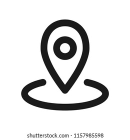 Location Icon. Simple design, stroke outline style. Line vector. Isolate on white background.