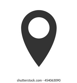 Location icon. Simple flat logo of location sign on white background. Vector illustration.