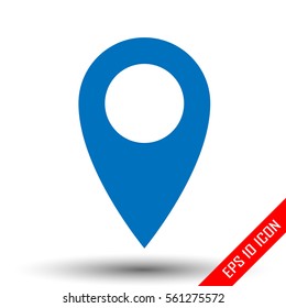 Location icon. Simple flat logo of location sign on white background. Vector illustration.