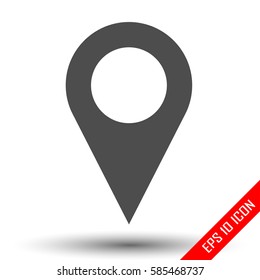 Location icon. Simple flat logo of location sign on white background. Vector illustration.