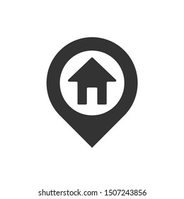 Location icon with simple home minimal design vector template