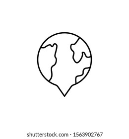 Location icon. Simple line, outline vector of globe icons for ui and ux, website or mobile application