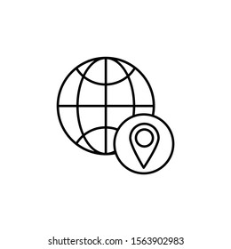 Location icon. Simple line, outline vector of globe icons for ui and ux, website or mobile application