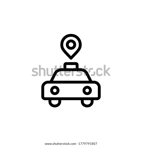 Location\
icon. Simple line, outline vector elements of taxi service icons\
for ui and ux, website or mobile\
application