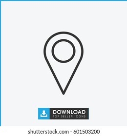 location icon. simple outline location vector icon. on white background.