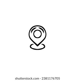 Location icon. Simple style travel company poster background symbol. Travel brand logo design element. Location t-shirt printing. Vector for sticker.