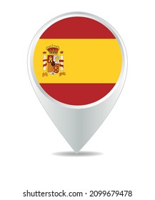 Location Icon for Spain Flag, Vector