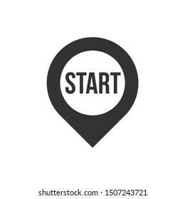 Location icon with start writing design vector template