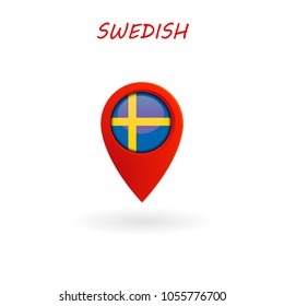 Location Icon for Sweden Flag, Vector, Illustration, Eps File
