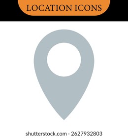 Símbolo do ícone de localização , marcador de posição do pino do mapa. símbolo do ícone do ponteiro de localização em estilo simples. Ícone de pin de Localização Colorida, Sinal de navegação