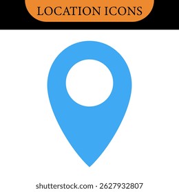Símbolo do ícone de localização , marcador de posição do pino do mapa. símbolo do ícone do ponteiro de localização em estilo simples. Ícone de pin de Localização Colorida, Sinal de navegação