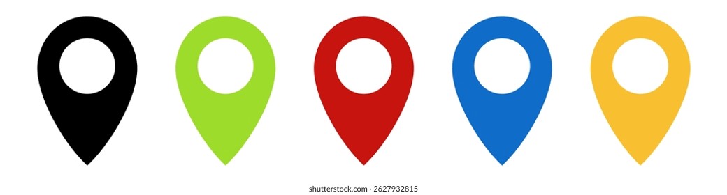 Location icon symbol , Map pin place marker. location pointer icon symbol in flat style. Colorful Location pin icon, Navigation sign
