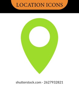 Símbolo do ícone de localização , marcador de posição do pino do mapa. símbolo do ícone do ponteiro de localização em estilo simples. Ícone de pin de Localização Colorida, Sinal de navegação
