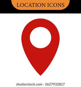 Símbolo do ícone de localização , marcador de posição do pino do mapa. símbolo do ícone do ponteiro de localização em estilo simples. Ícone de pin de Localização Colorida, Sinal de navegação