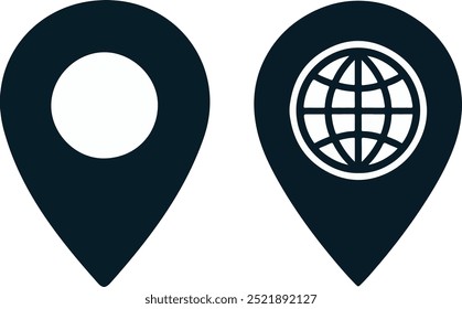 Location icon symbol, vector illustration map pin.