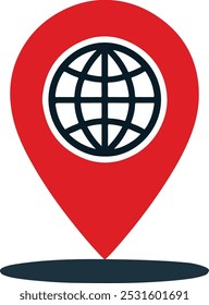 Location icon symbol, vector illustration map pin.