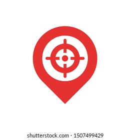 Location icon with target symbol design vector template