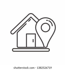 Location icon with thin line design. Address icon thin line.
