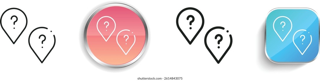 location icon. Thin Linear, Regular and Button Style Design Isolated On White Background
