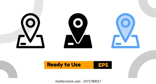 location icon with three style for website, social media, and presentation
