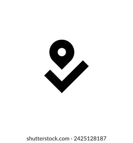 location icon, and tick geometric symbol simple logo vector