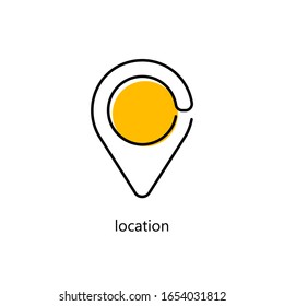 Location Icon in trendy flat outline style. Map pointer symbol for your design. Vector illustration.