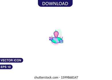  Location icon in trendy flat style isolated on white background vector illustration