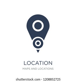 Location icon. Trendy flat vector Location icon on white background from Maps and Locations collection, vector illustration can be use for web and mobile, eps10