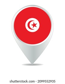 Icono de ubicación para marca de Túnez, vector