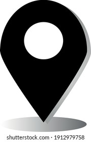 Location Symbol, Vektorgrafik mit schwarzer Farbe.