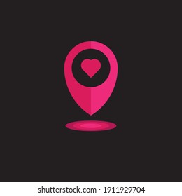 diseño de amor de construcción de vectores de icono de ubicación