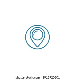 icono de ubicación con color vectorial, lugar, web, búsqueda, marca, limpia, línea, aislado, editable, línea, agencia, simple