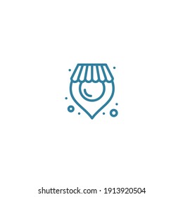 icono de ubicación con color vectorial, lugar, web, búsqueda, marca, limpia, línea, aislado, editable, línea, agencia, simple