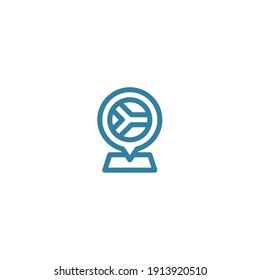 location icon with vector color, place, web, search, mark, clean, line, isolated, editable, line, agency, simple