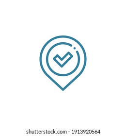 icono de ubicación con color vectorial, lugar, web, búsqueda, marca, limpia, línea, aislado, editable, línea, agencia, simple